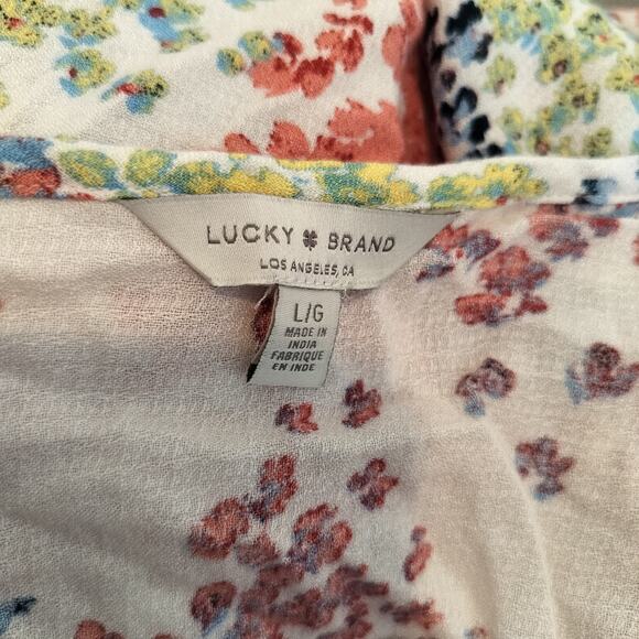 Lucky Brand Tasseled Boho Floral Top - Picture 9 of 9